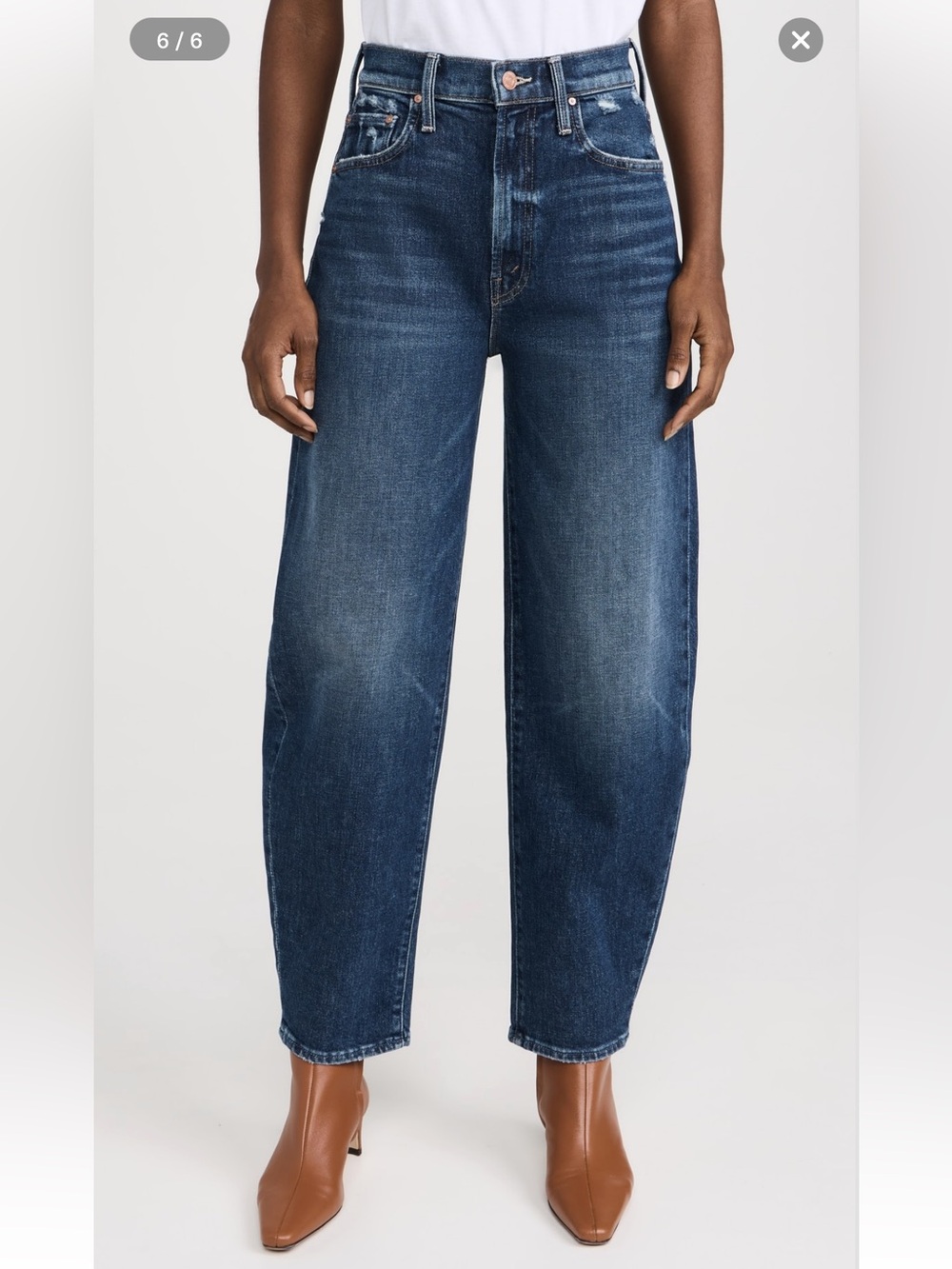 MOTHER Women's Jeans in Dark Blue Wash THE FANGIRL FLOOD - Picture 2 of 11